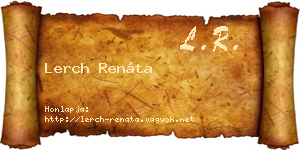 Lerch Renáta névjegykártya